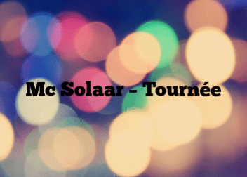 Mc Solaar – Tournée